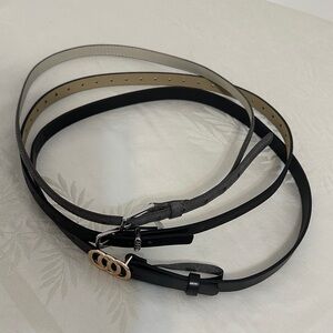 Stylish Black and Gray Belt Trio